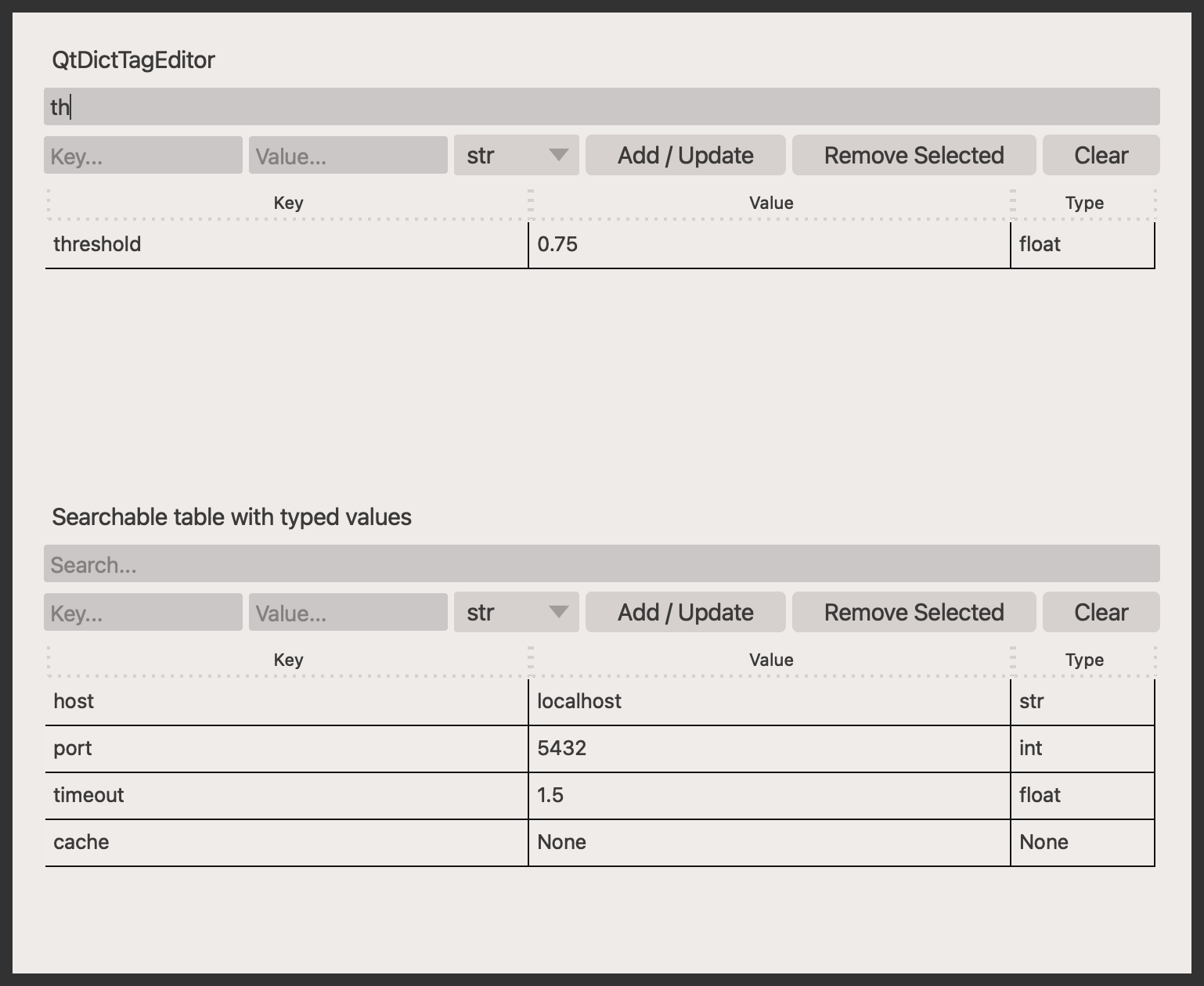 qt dict tag editor