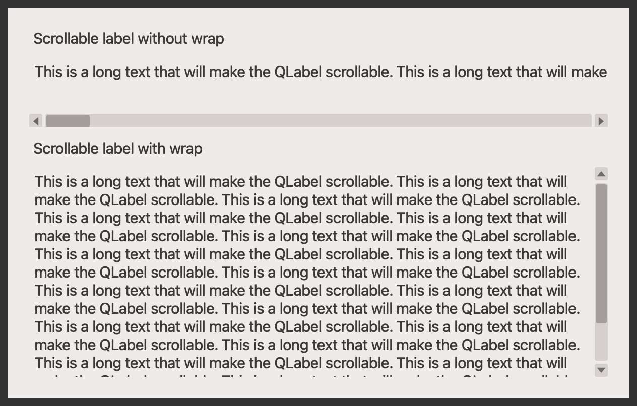 qt label scroll